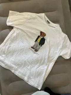 90s POLOラルフローレン　ビンテージ半袖Tシャツ　ポロベア　ロゴ　ホワイト