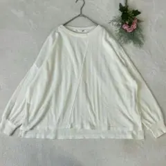【レイカズンフェバリ】ホワイト長袖 ワッフル フリーサイズ ゆったり 秋冬素材