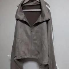 リボン袖スエードポンチトラックジャケット