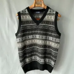 BEAMS F ビームスF カシミヤ100% フェアアイルニットベストSブラックのサムネイル