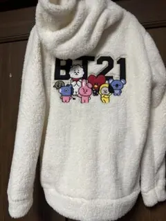 BT21 フード付きパーカー Ｌサイズ ホワイト