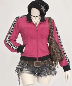 00s Y2K BABYDOLL 레이스 얇은 지퍼 파커 헤세이 걸