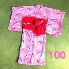 ☆100 浴衣 ピンク 金魚柄 花火大会 お祭り 夏 温泉 女児 可愛 レトロ☆