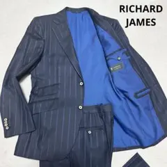 117 リチャードジェームス DORMEUIL 裏地シルク ダブル スーツ M