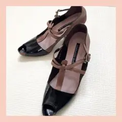 【美品✨】ラボキゴシワークス エナメル×レザー Tストラップ パンプス　日本製