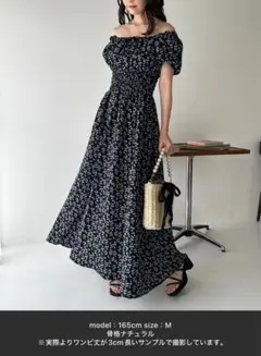 シャーリングパフスリーブワンピース【WEB限定商品】
