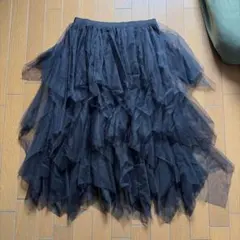 ブラック チュール フレアスカート 約70cm