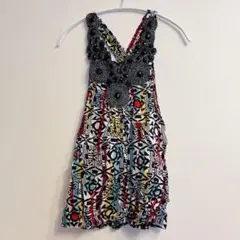moa moa 幾何学模様 ノースリーブシャツ XL 海外古着