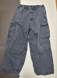 GU デニムスーパーワイドカーゴパンツ　Lサイズ