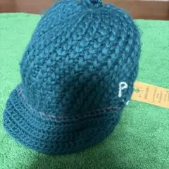 pikku poika ニット帽 つば付き グリーン