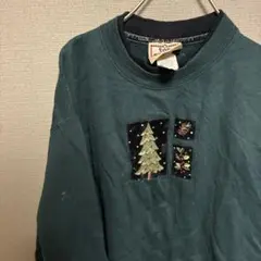 ヴィンテージ　US古着　激カワ　スウェット　トレーナー　刺繍デザイン