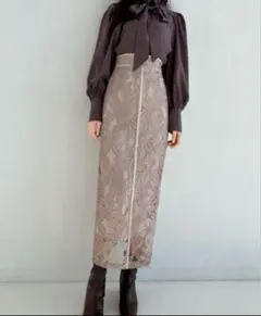 グレイル 花柄レースバックスリットタイトスカート[nh49]