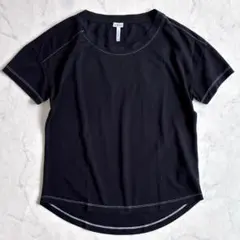 ロエベ バックアナグラム半袖Tシャツ 黒 白ステッチ vm7のサムネイル