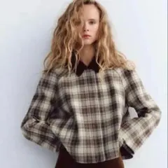 ZARA ザラ ノーカラー ケープ ジャケット ポンチョ ホワイト M - メルカリ