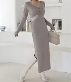 ロイヤルパーティ　ロングニットワンピ