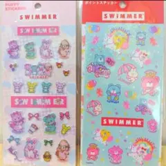 SWIMMER♡シール2点 ぷくぷくシール ホログラムシール ぷっくりシール