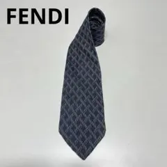 FENDI ネクタイ ズッカ柄 ネイビー