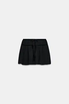 ZARAブラックミニスカート Sサイズ ウエストリボン付き