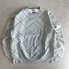 EZEKIEL トレーナー 格子柄 綿 グレー メンズL 裏起毛 カジュアル