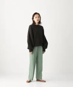 CITEN（シテン）　タック セミワイド パンツ☆38 グリーンパンツ