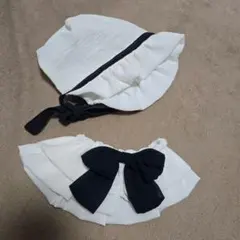 (値下げしました)新品　ベビー　ボンネット　襟　バースデイ　セット