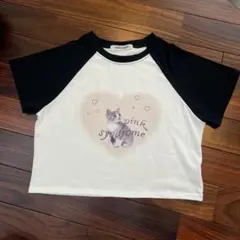 キャットプリントラグランチビTシャツ