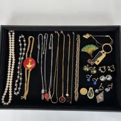 0621-14 遺品整理 アクセサリー ネックレス ブローチ 指輪 カメオ 