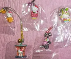 ​【未開封】ご当地キティ ストラップ 5点セット ねぶた踊り 鳥居 人力車 他