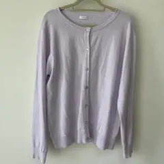 シネマクラブ お花ボタン カーディガン LL ラベンダー 春色 大きいサイズ