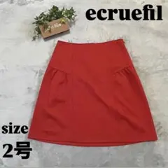 【ecruefil】エクリュフィル（2）膝丈スカート 赤