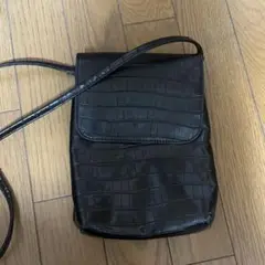 WEGO 黒 クロコダイル風 ショルダーバッグ