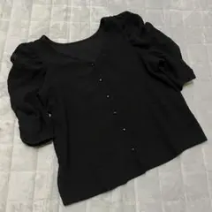 美品✨ 【3WAY】パフスリーブシャーリングプルオーバー ブラック 黒のサムネイル