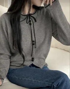 SHEIN ニット カーディガン グレー