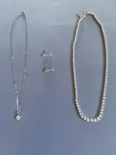 未使用　シルバー ジュエリー4点セット ネックレス ペンダント ピアスイヤリング