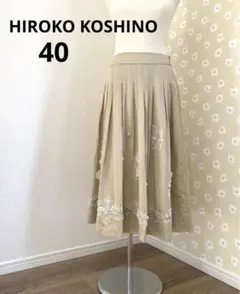 HIROKO KOSHINO ヒロココシノ　フレアスカート　サテンスカート　L