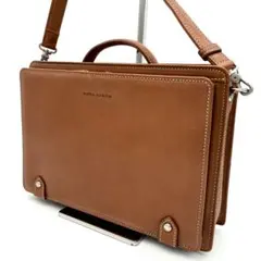 【美品】ミラショーン 2way ミニブリーフケース ビジネスバッグ レザー 茶のサムネイル