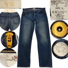 1699 ViS ビス 綿100% 定番ストレートデニムパンツ インディゴ Lのサムネイル