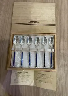 【未使用】Amour スプーン 6本セット 木箱入りのサムネイル