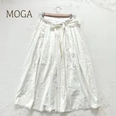 モガ　ロングスカート　フレア　プリーツ　刺繍柄　総柄　日本製　綿100%のサムネイル