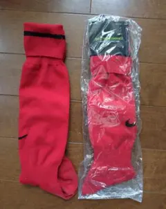 ナイキ　サッカーソックス 新品+中古2足セット　25〜27　赤