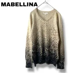 【MABELLINEA】XLサイズ　ウール100％　ビジュー装飾　大きいサイズ