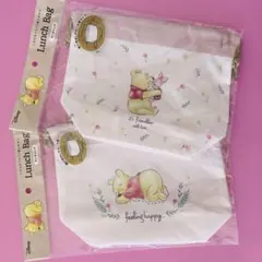 ディズニー　くまのプーさん　ランチバッグ　お弁当袋　巾着袋　給食袋　新品