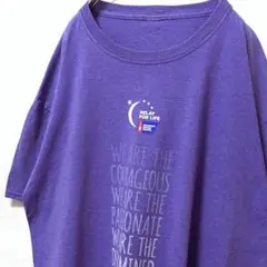 アメリカンキャンサーソサエティ ロゴ Tシャツ パープル 紫 古着