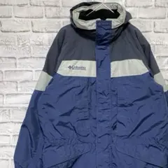 コロンビア　マウンテンパーカー中綿　ブルーS ロゴ刺繍アウトドア911