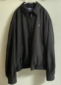 良品✨ラルフローレン スイングトップ ジャケット 刺繍ロゴ 黒 L 00sCHAPSラルフローレンスウィングトップハリントンジャケット