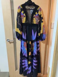 ワンピース フラワープリント レース M