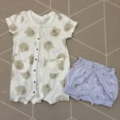 GAP くま柄半袖ロンパース&カバーパンツ