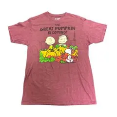 SNOOPY プリントTシャツ　PEANUTS ハロウィン　古着8Sb