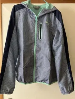 PUMA チェック柄 フード付きウィンドブレーカー