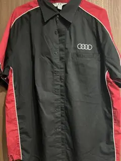 Audi ワークシャツ 黒/赤